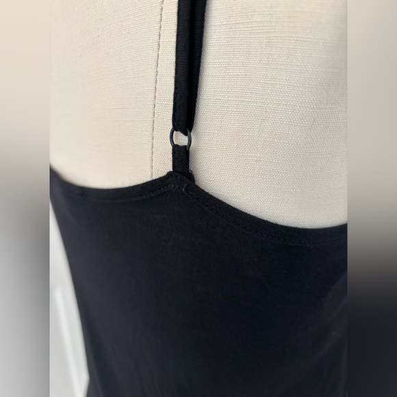 Mystree Tutu Slip Petticoat Black Knit Spaghetti Straps Tulle Ruffle M - Picture 5 of 7